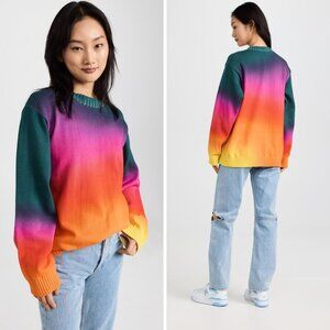 AGR Wellness Crew Rainbow Gradient Sweater Unisex Size Small 100% Cotton $845